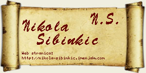 Nikola Sibinkić vizit kartica